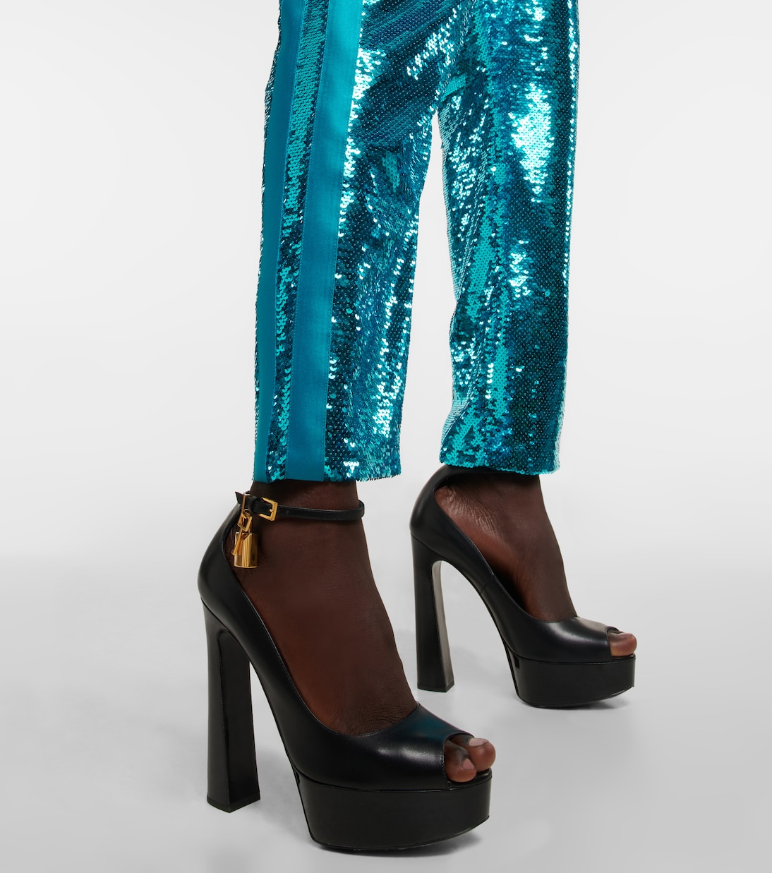 Padlock platform leather sandals | Tom Ford