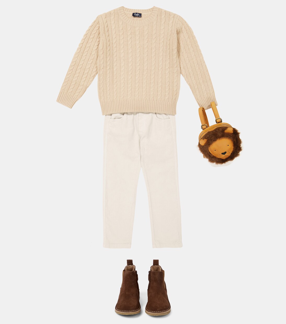 Pullover in lana a trecce | Il Gufo