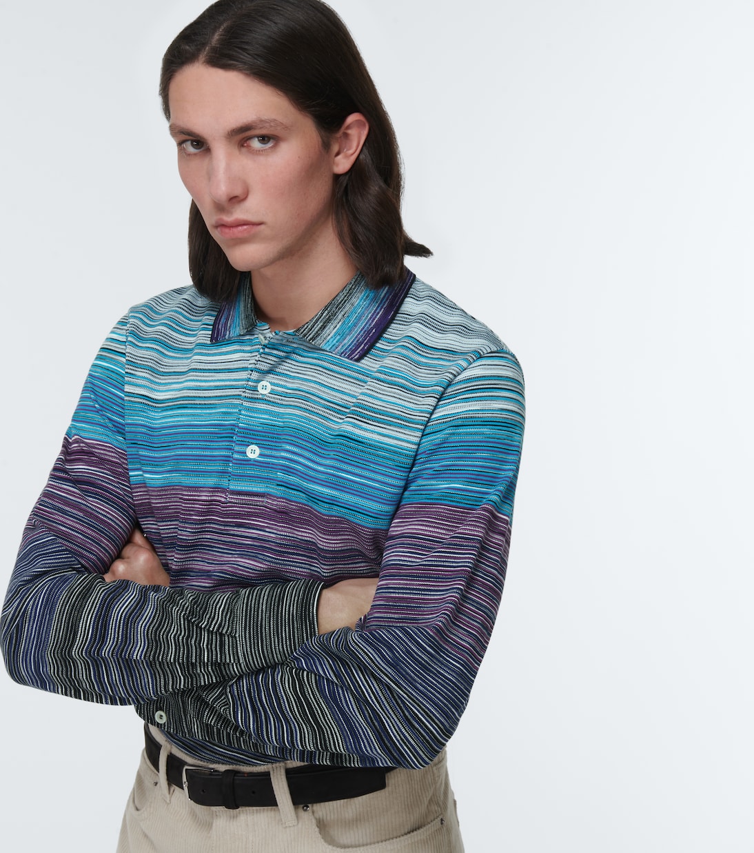 Polo de punto en algodón a rayas | Missoni