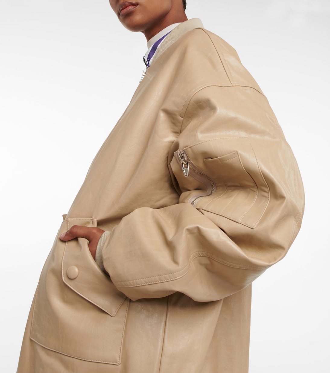Oversize-Jacke aus Lederimitat | The Frankie Shop