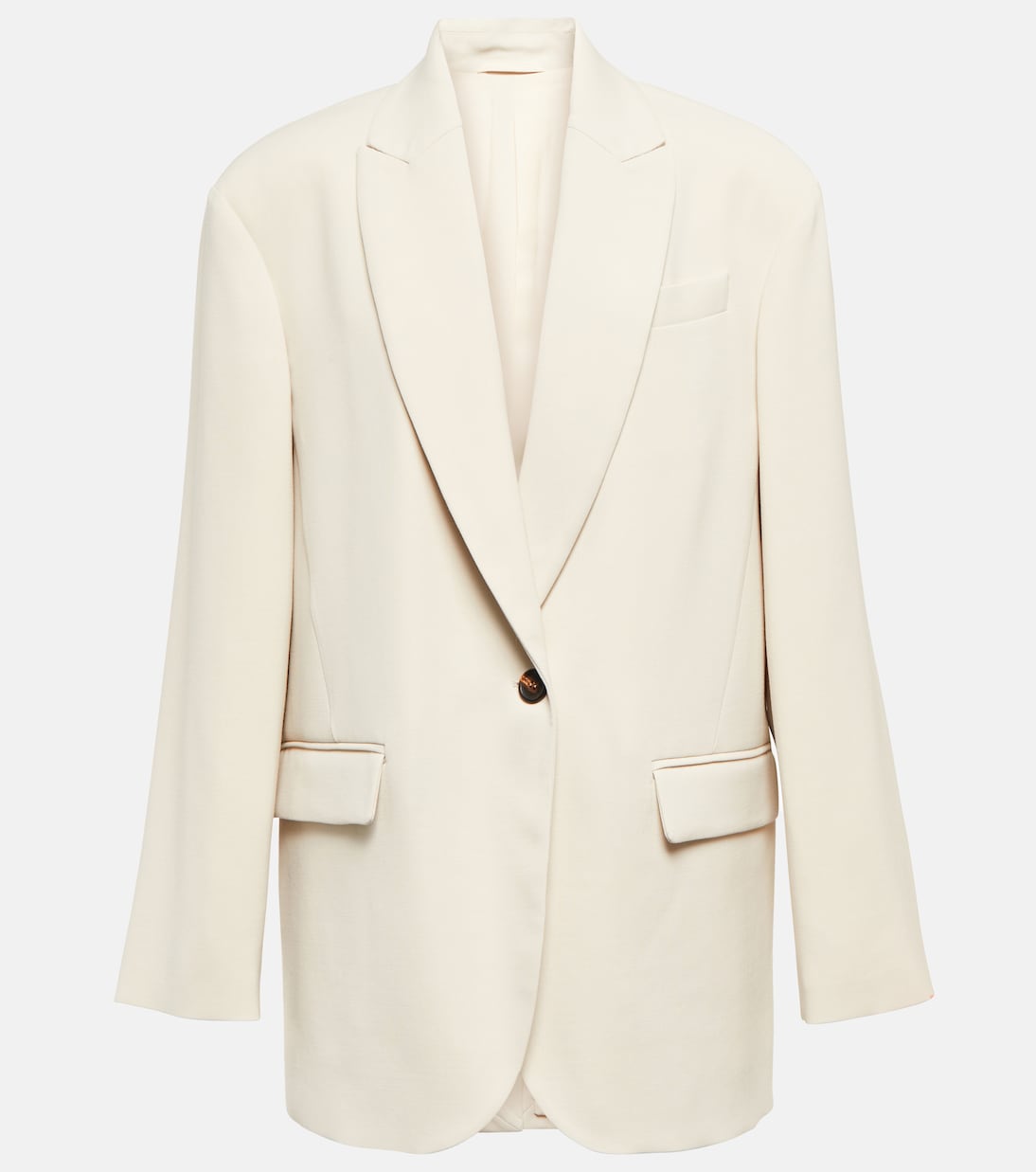 Single-breasted wool-blend blazer | Brunello Cucinelli