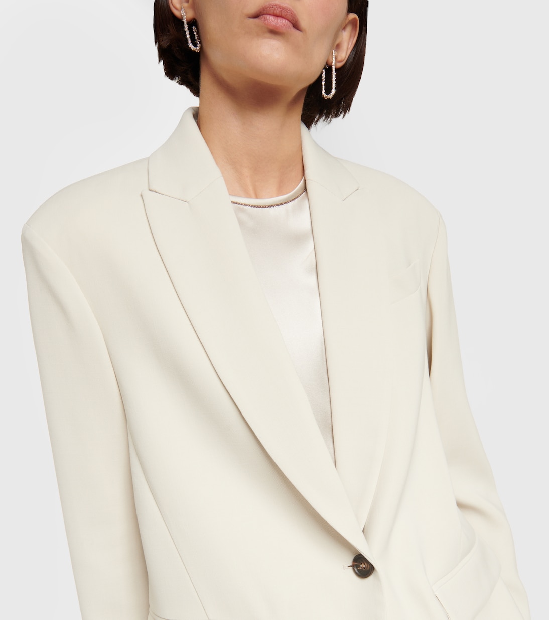 Single-breasted wool-blend blazer | Brunello Cucinelli