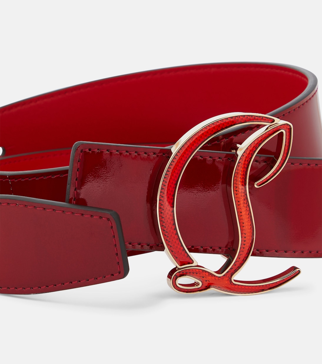 Cintura in pelle con logo CL firmata Christian Louboutin per giovani trendy