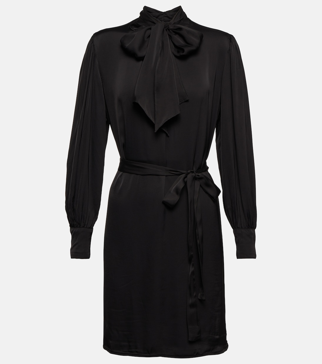 Evelyn satin shirt mini dress | Velvet