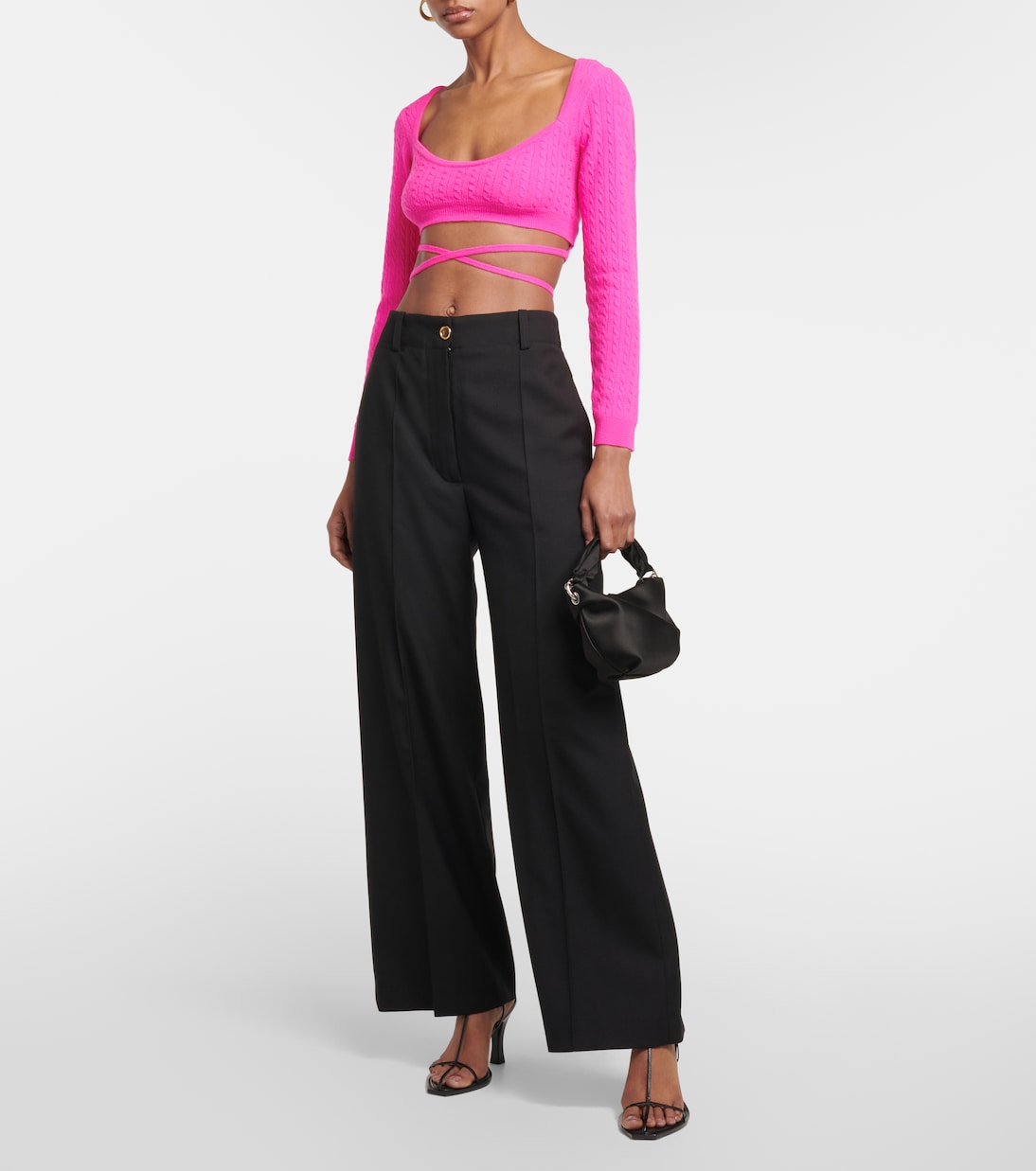 Pullover cropped in lana e cashmere | Patou