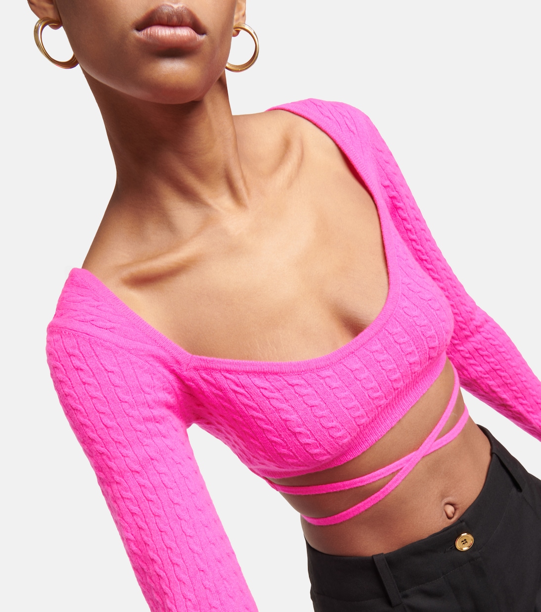 Pullover cropped in lana e cashmere | Patou