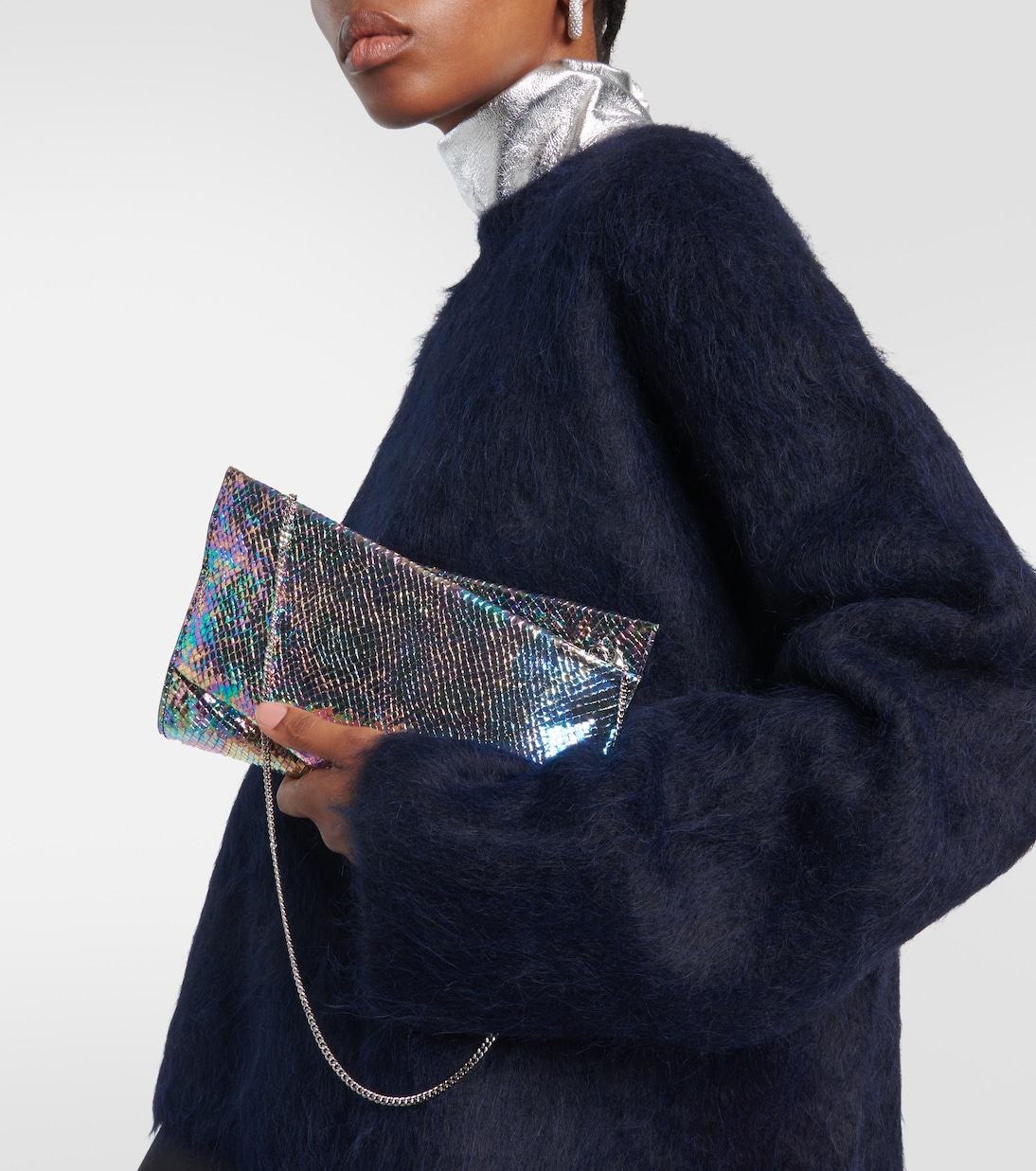 Clutch Loubitwist de piel iridiscente | Christian Louboutin