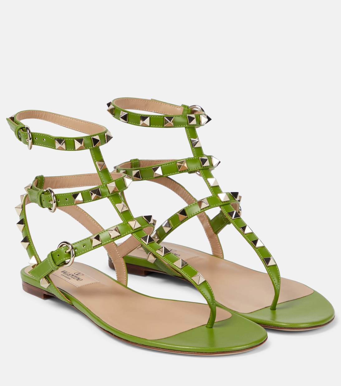 صندل من الجلد Rockstud | Valentino Garavani