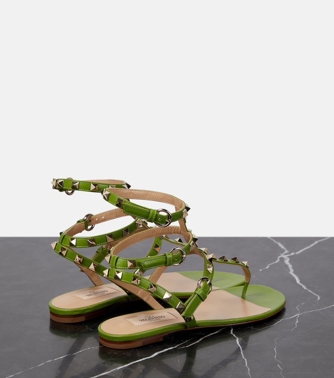 صندل من الجلد Rockstud | Valentino Garavani