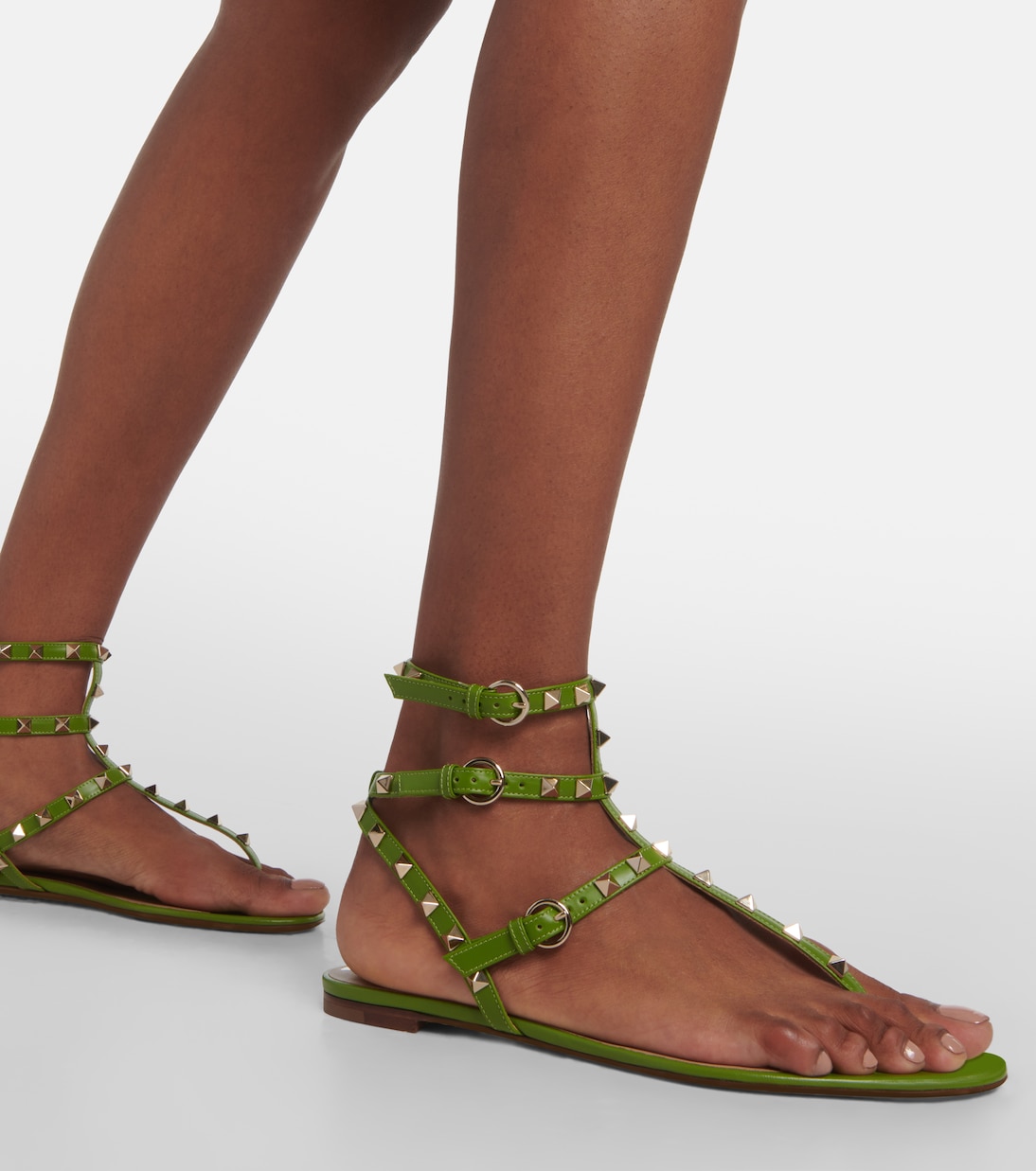 صندل من الجلد Rockstud | Valentino Garavani
