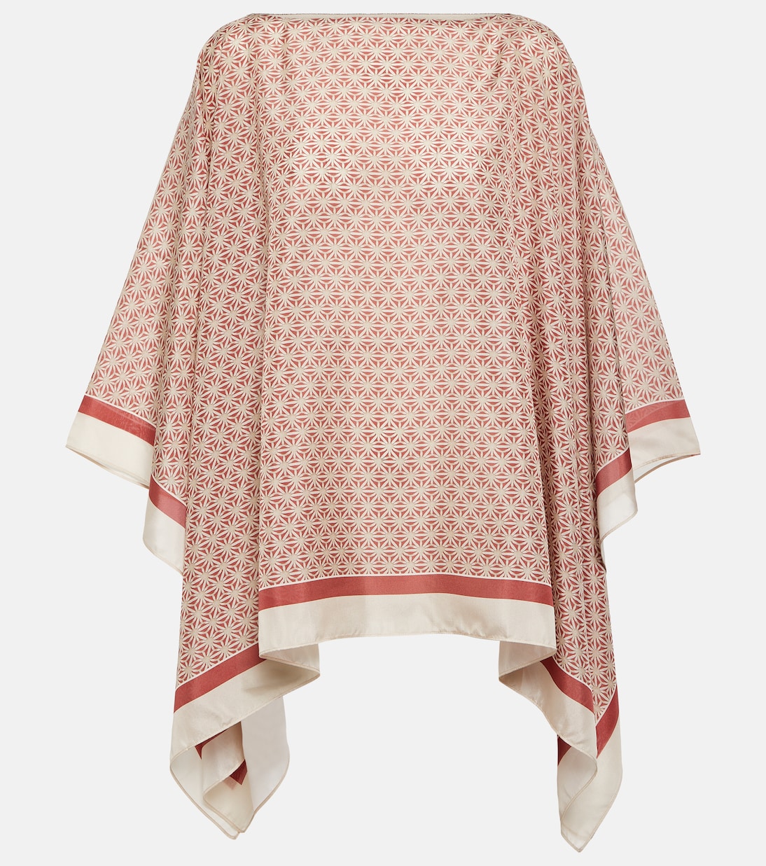Embellished printed silk top | Brunello Cucinelli