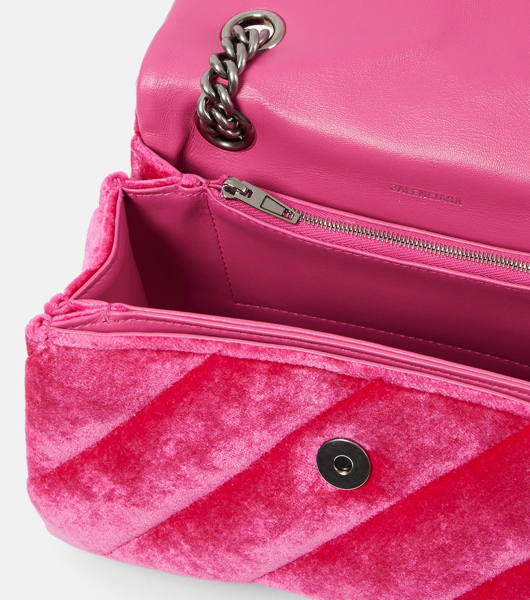 Borsa a spalla Hourglass XS in velluto | Balenciaga