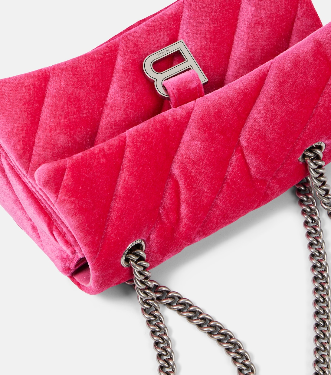 Borsa a spalla Hourglass XS in velluto | Balenciaga