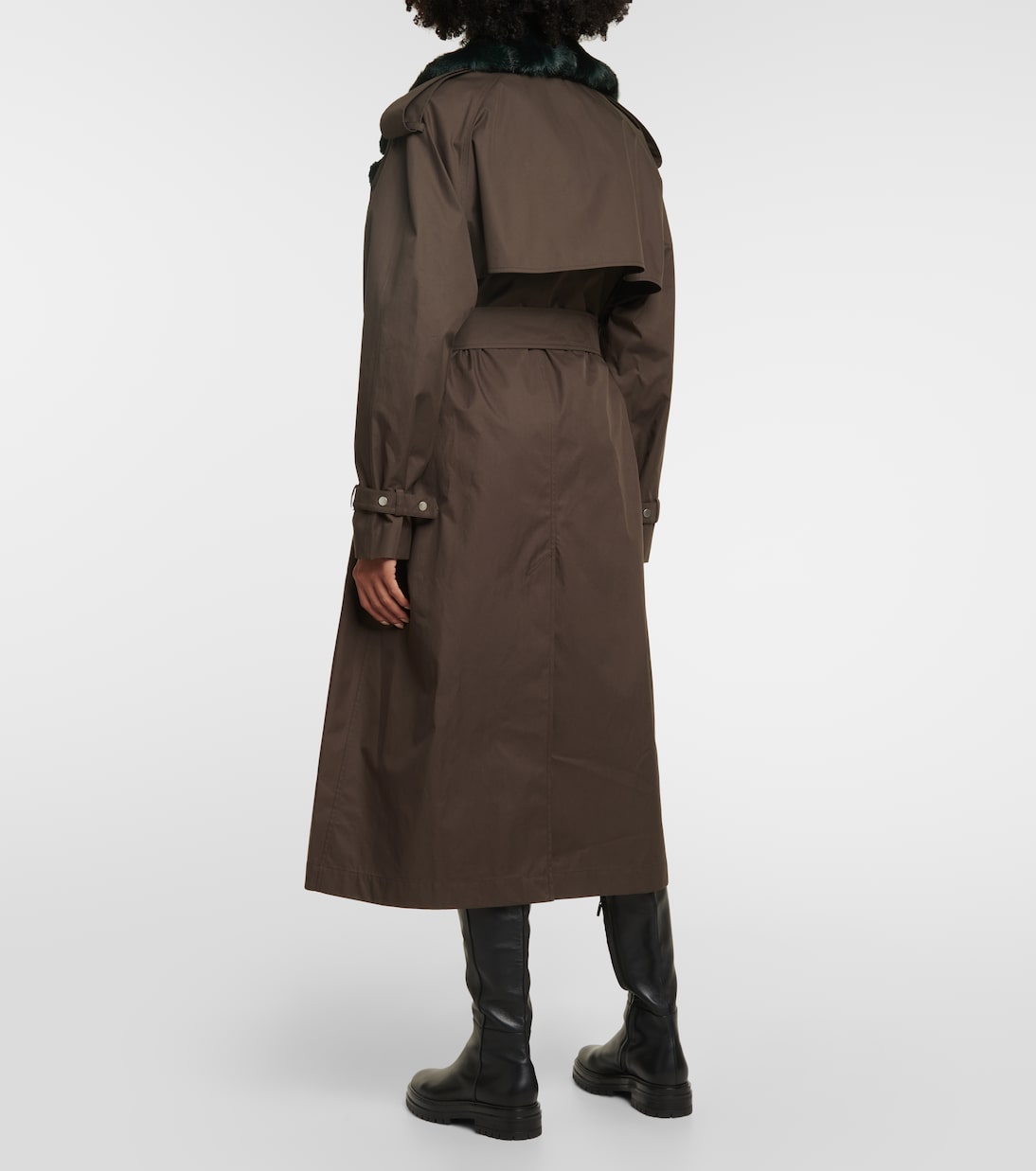 Abrigo de algodón con pelo sintético | Burberry