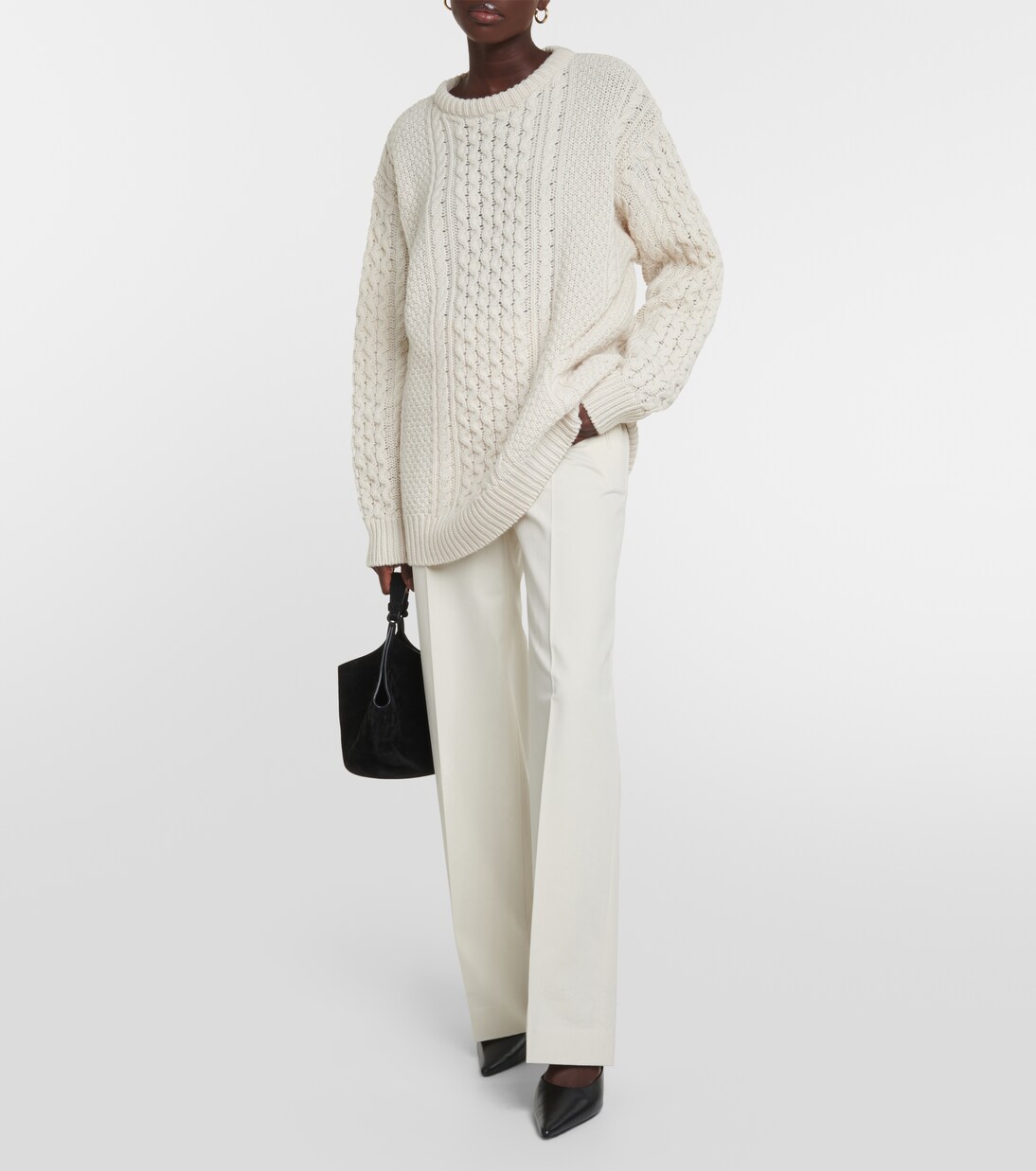 Oversized cable-knit wool sweater | Toteme