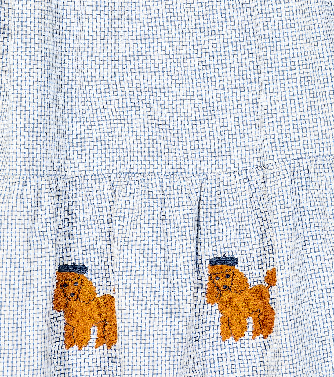 Jupe Tiny Poodle en coton à carreaux | Tinycottons
