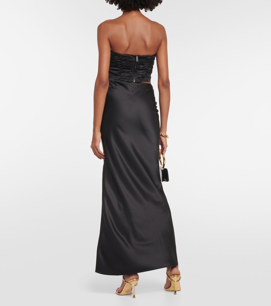 Drapy satin maxi skirt | Rotate