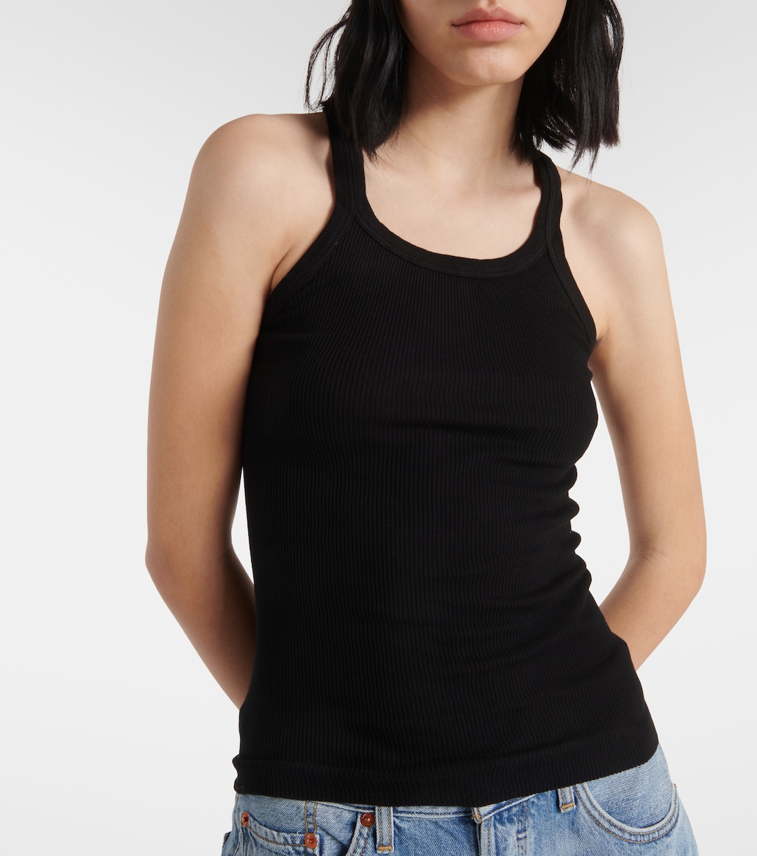 Ribbed-knit cotton jersey tank top | Re/Done