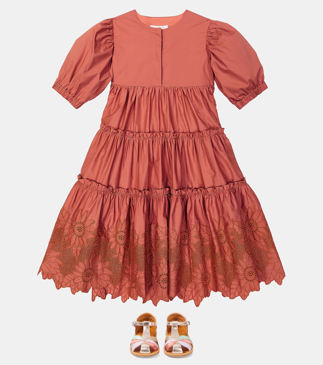 Robe Christina brodée en coton | C'era Una Volta