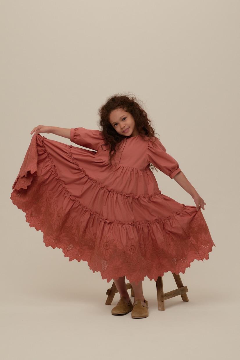 Robe Christina brodée en coton | C'era Una Volta