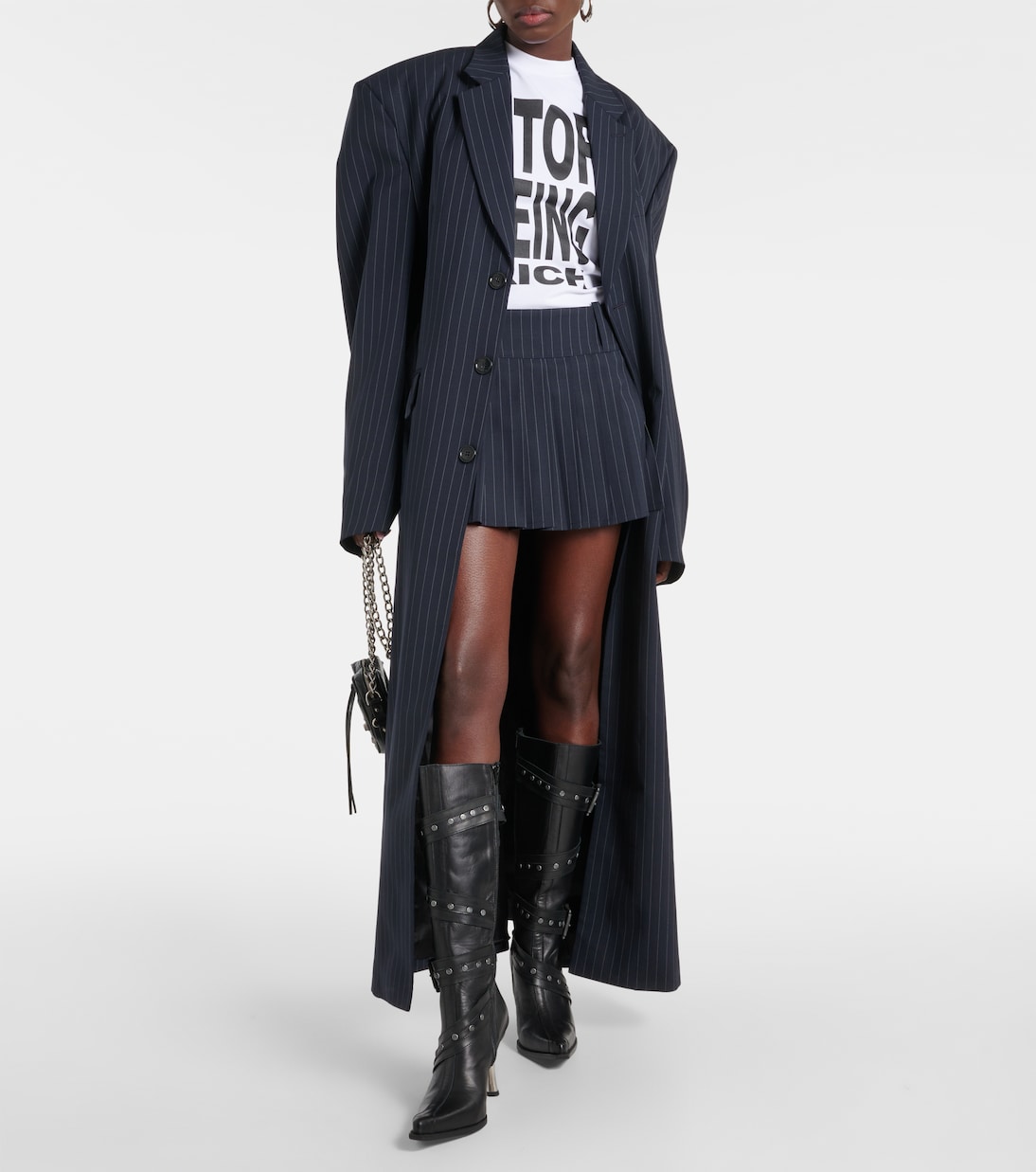 Cappotto gessato oversize in lana | Vetements