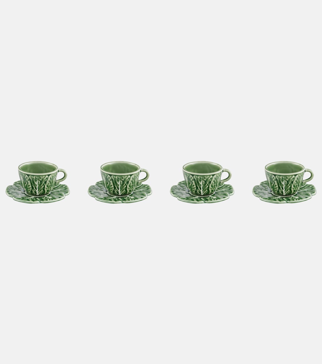 Couve set of 4 espresso cups and saucers | Bordallo Pinheiro
