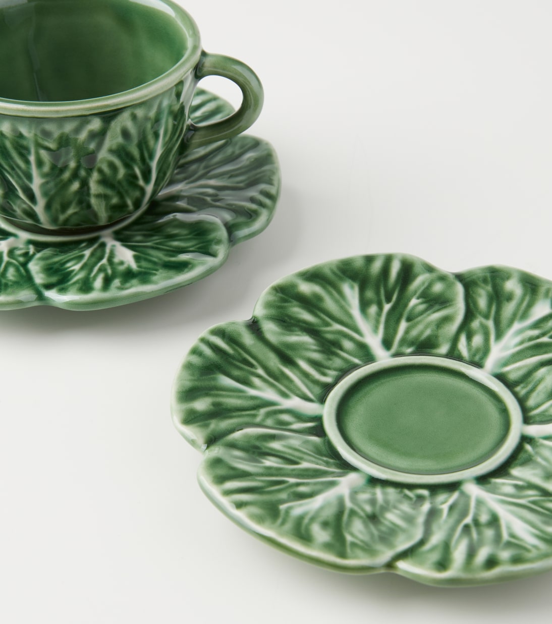 Couve set of 4 espresso cups and saucers | Bordallo Pinheiro