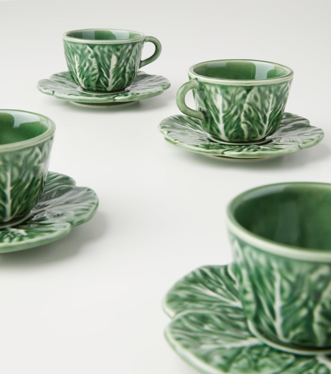 Couve set of 4 espresso cups and saucers | Bordallo Pinheiro