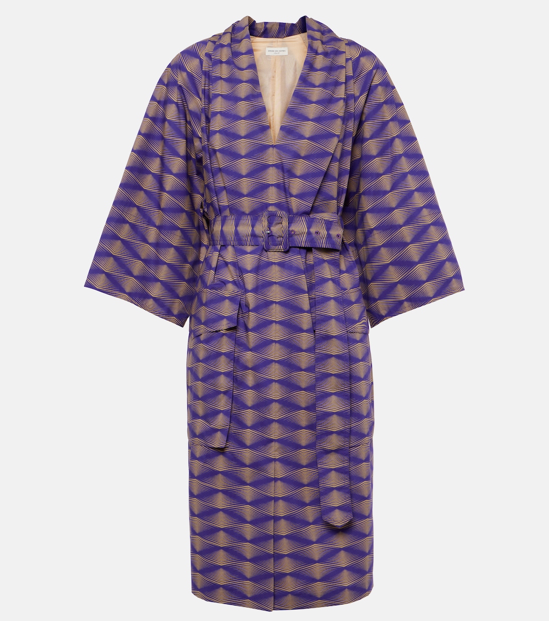 Abito midi in popeline di cotone con stampa | Dries Van Noten