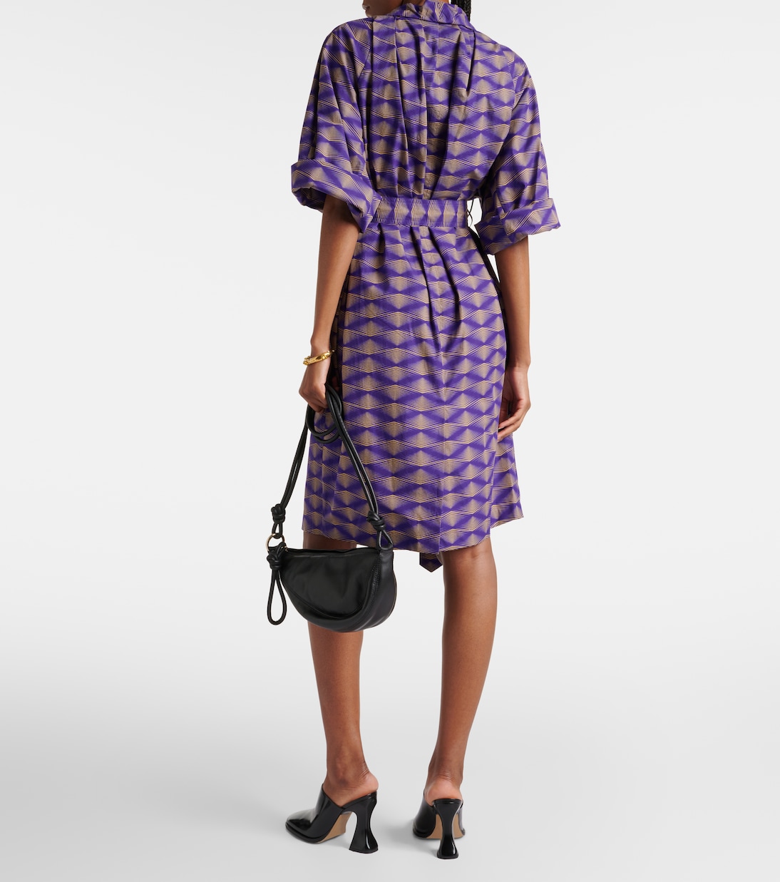 Abito midi in popeline di cotone con stampa | Dries Van Noten