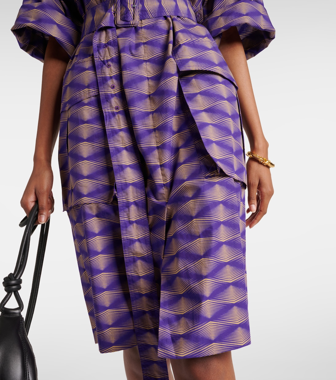 Abito midi in popeline di cotone con stampa | Dries Van Noten