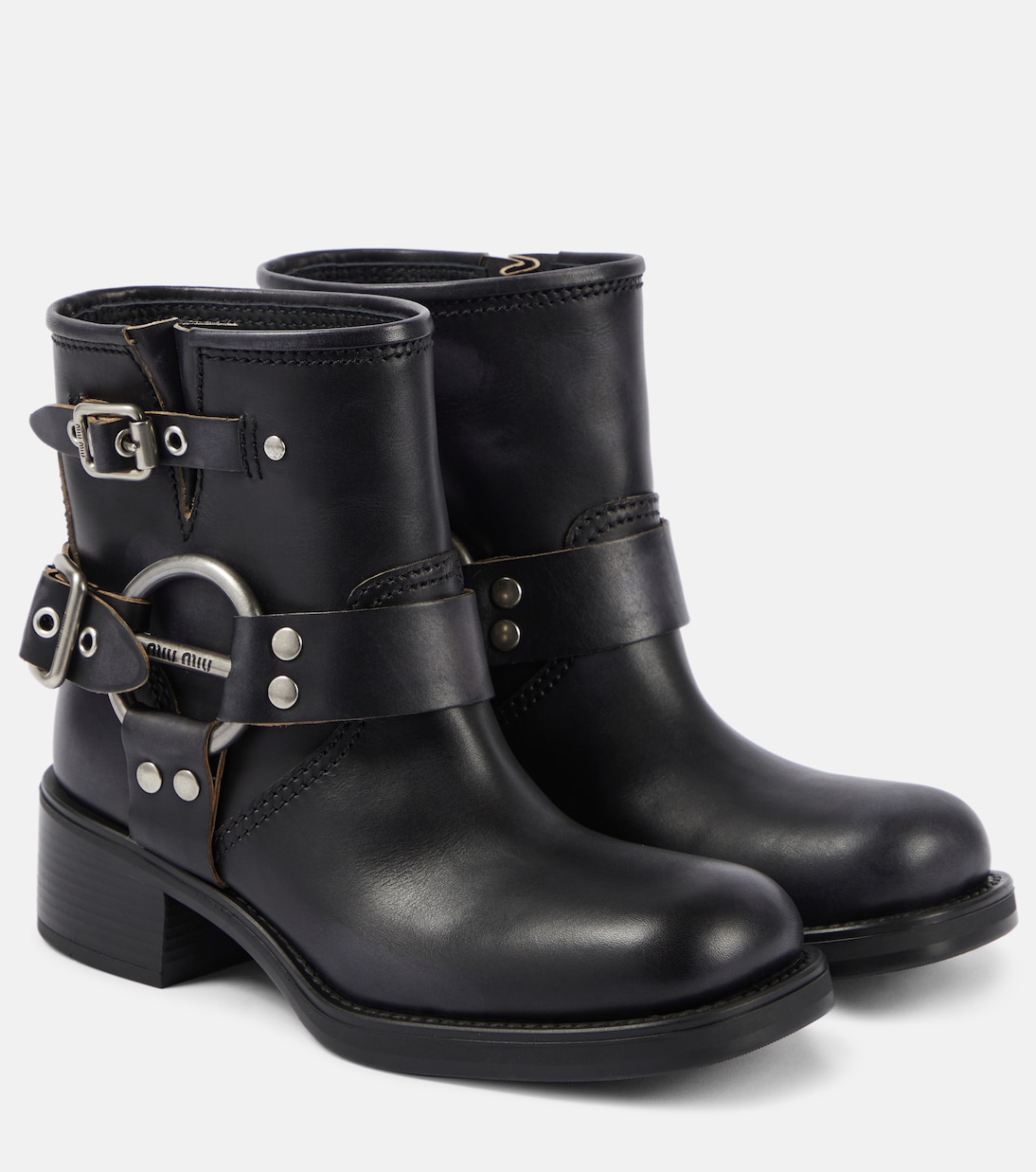 Stivali biker in pelle | Miu Miu