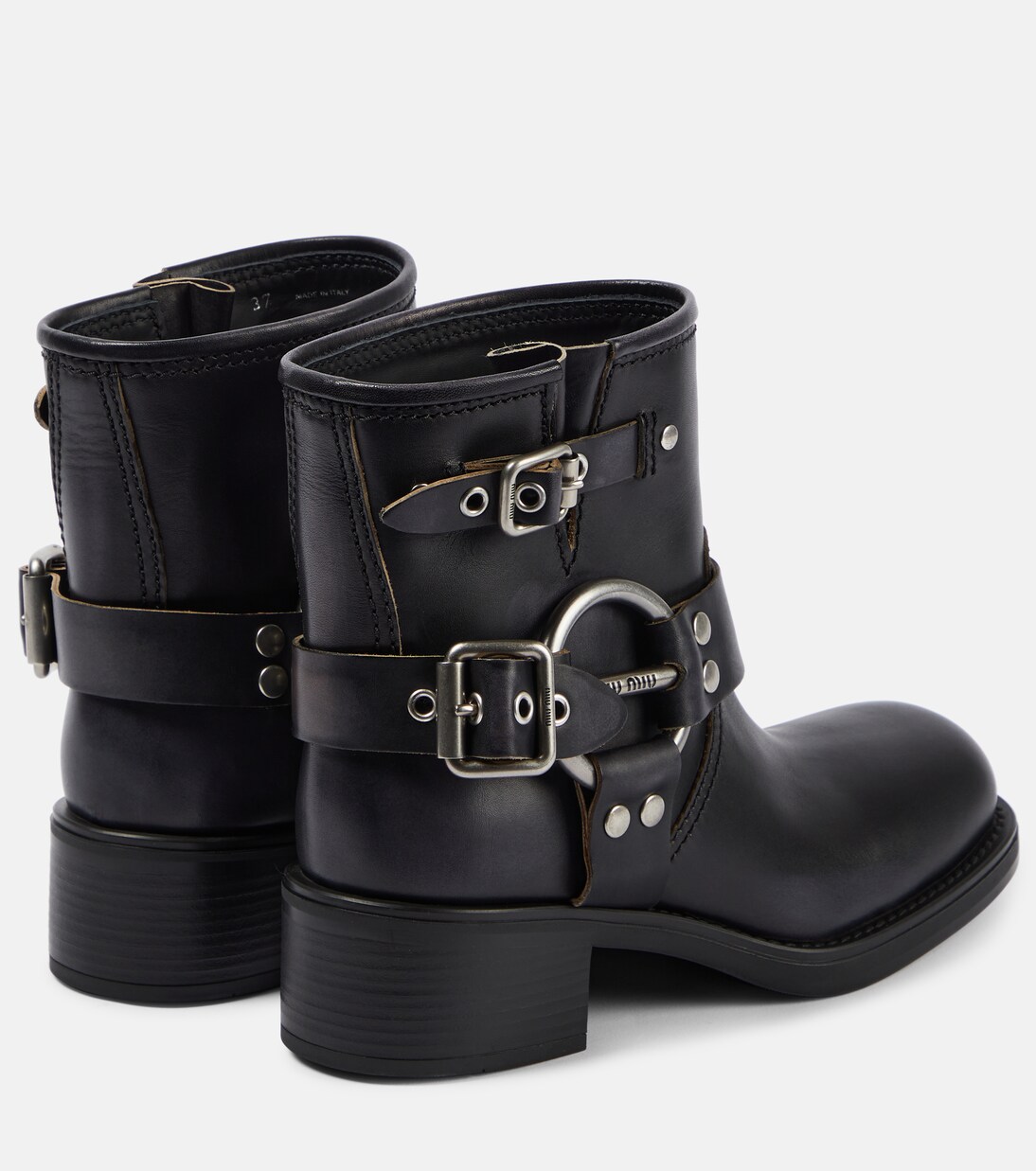 Stivali biker in pelle | Miu Miu