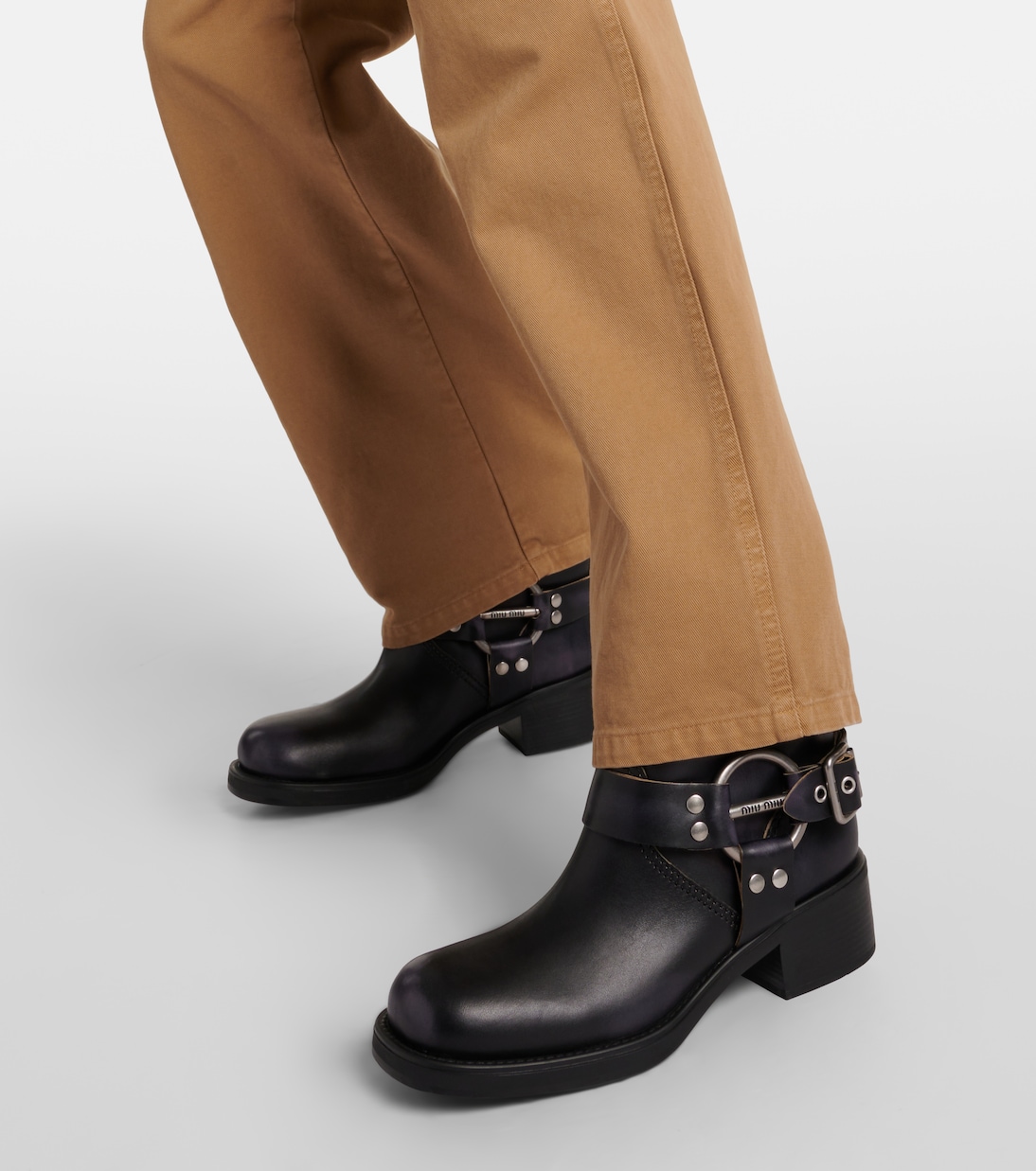 Stivali biker in pelle | Miu Miu