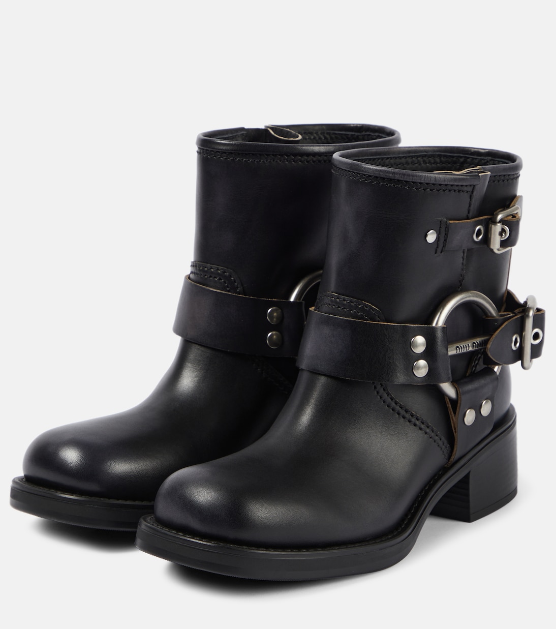 Stivali biker in pelle | Miu Miu