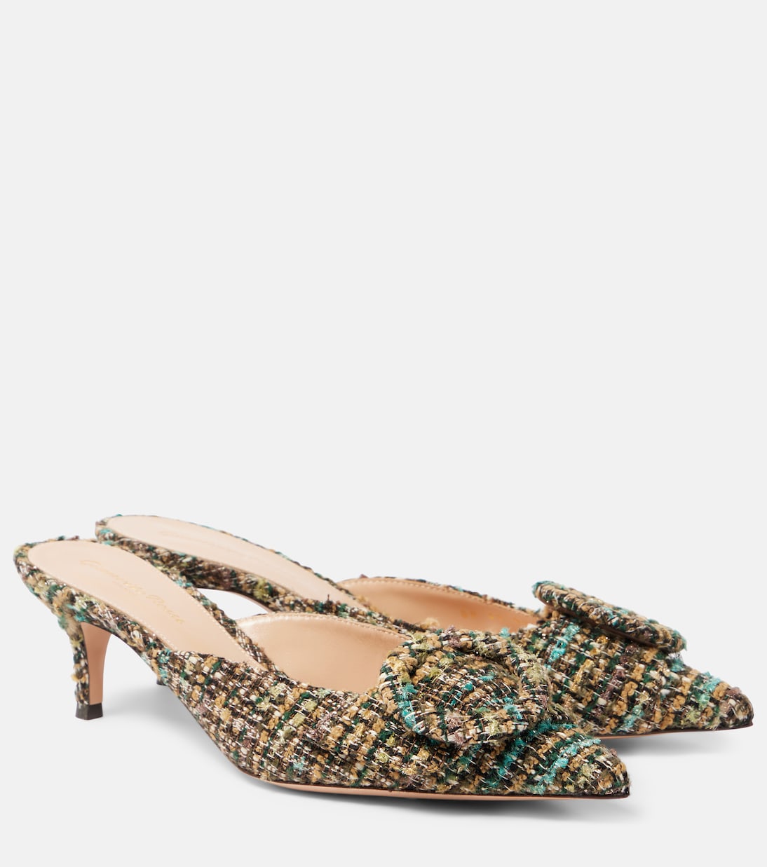 Mules Portofino 55 in bouclé | Gianvito Rossi