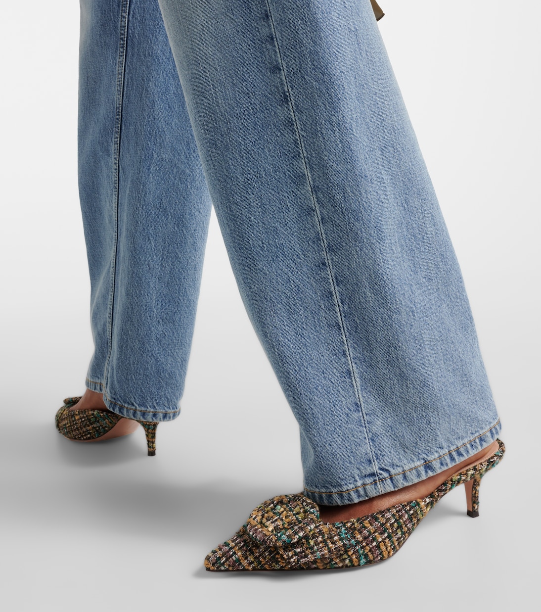 Mules Portofino 55 in bouclé | Gianvito Rossi