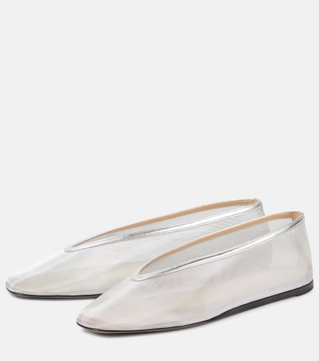 Luna leather-trimmed mesh ballet flats | Le Monde Béryl