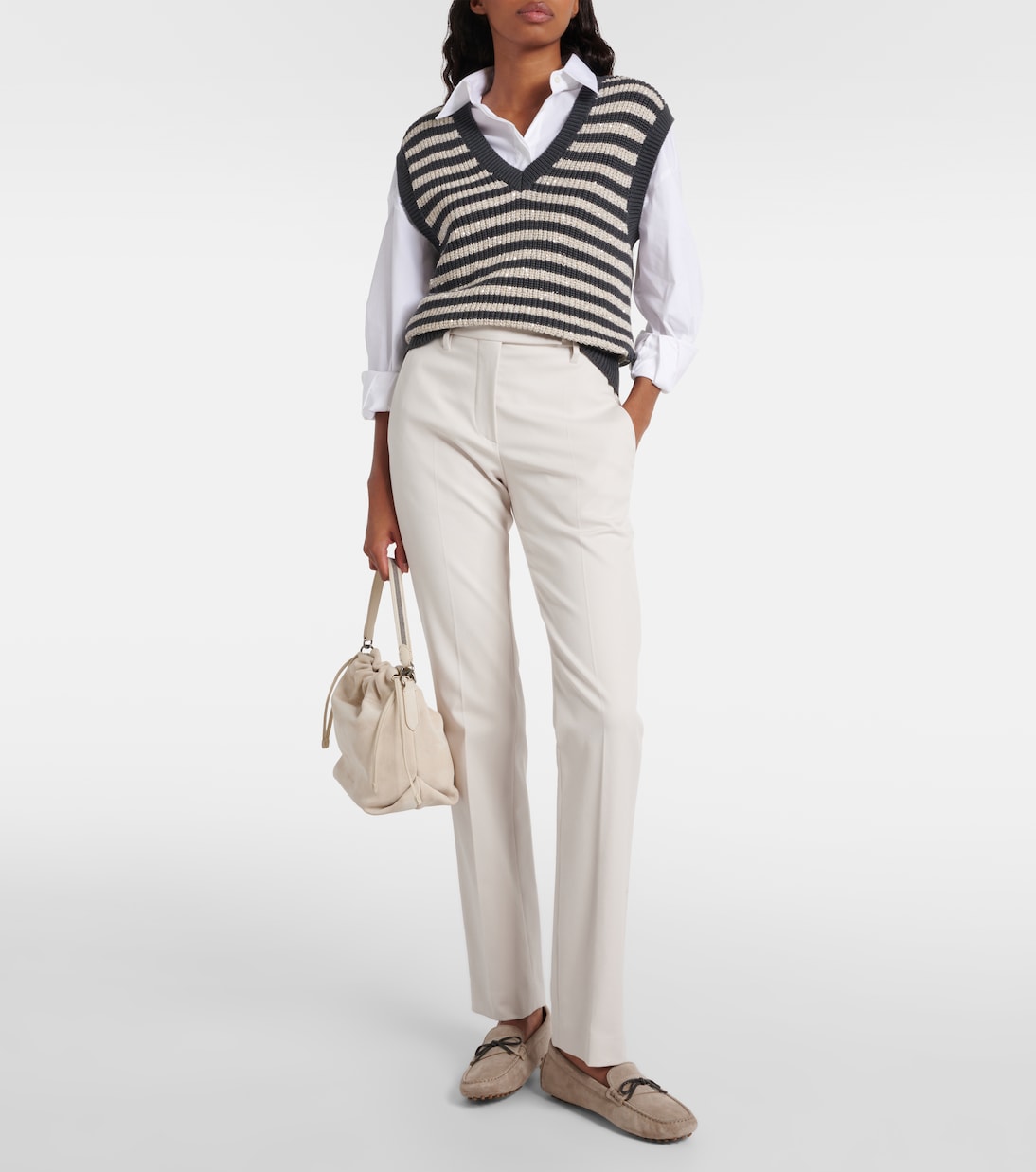Cotton-blend slim pants | Brunello Cucinelli