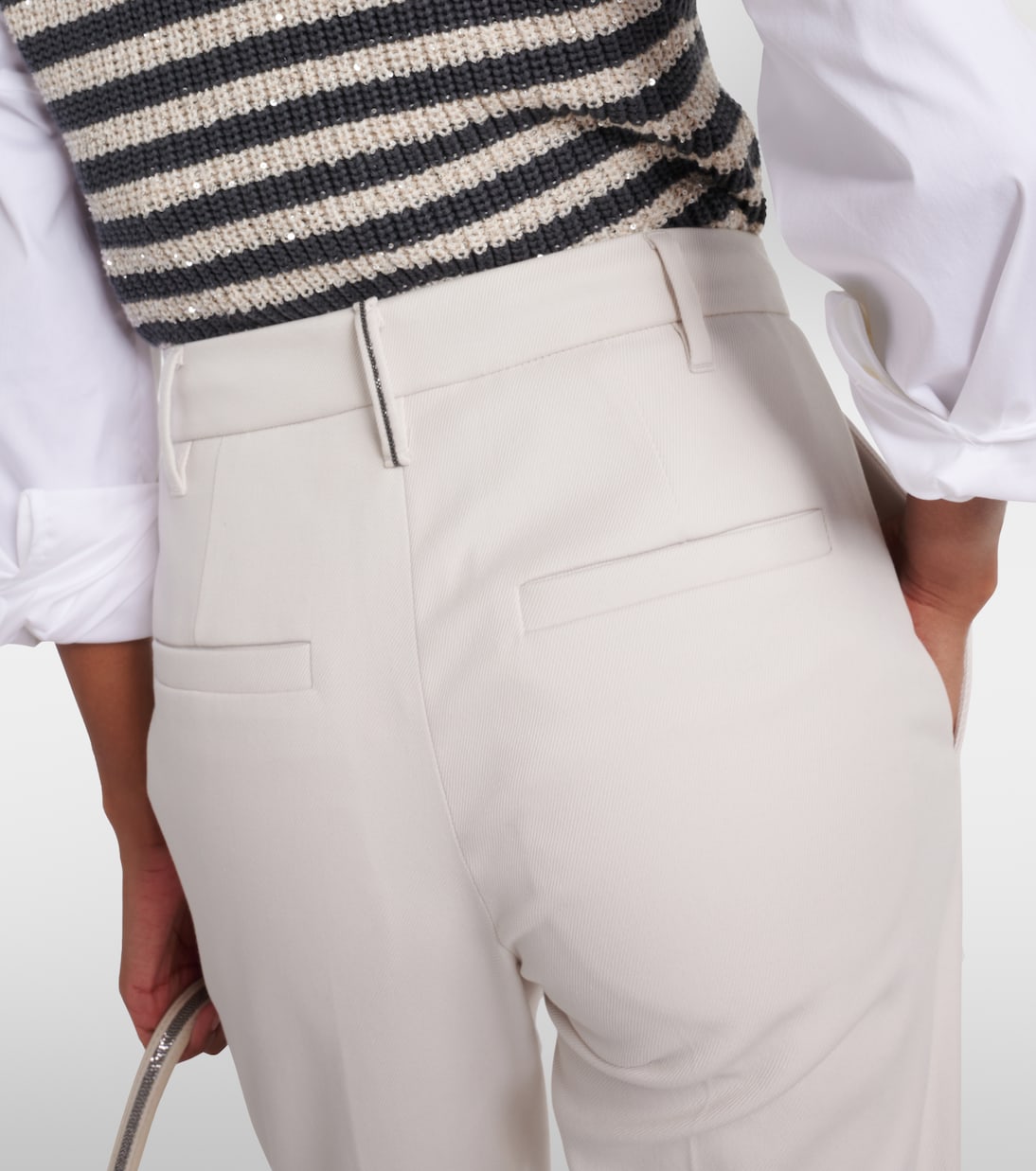 Cotton-blend slim pants | Brunello Cucinelli