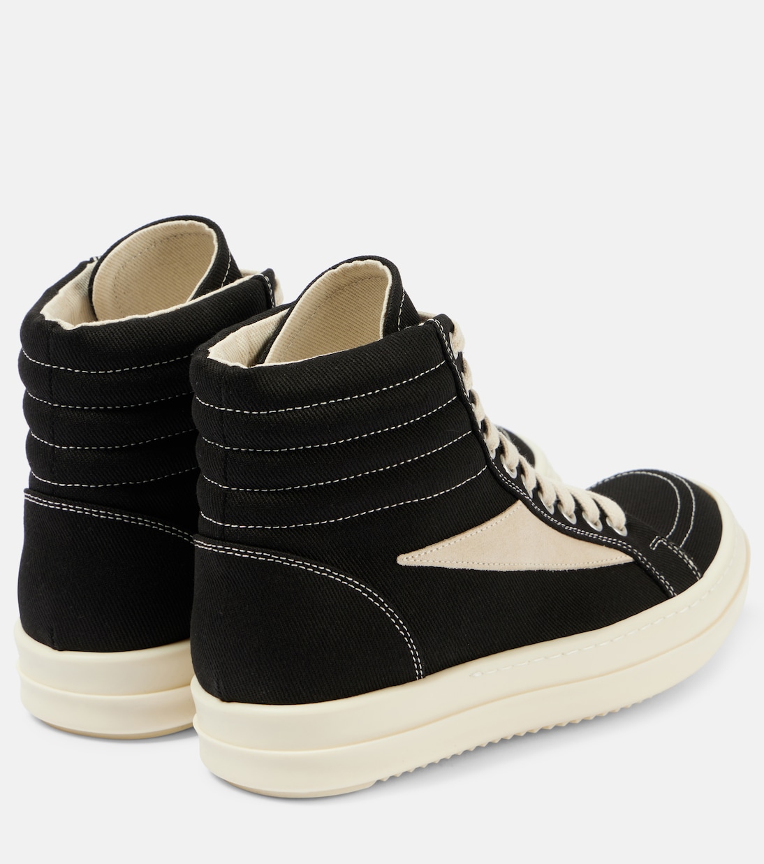 Suede-trimmed denim high-top sneakers | Rick Owens