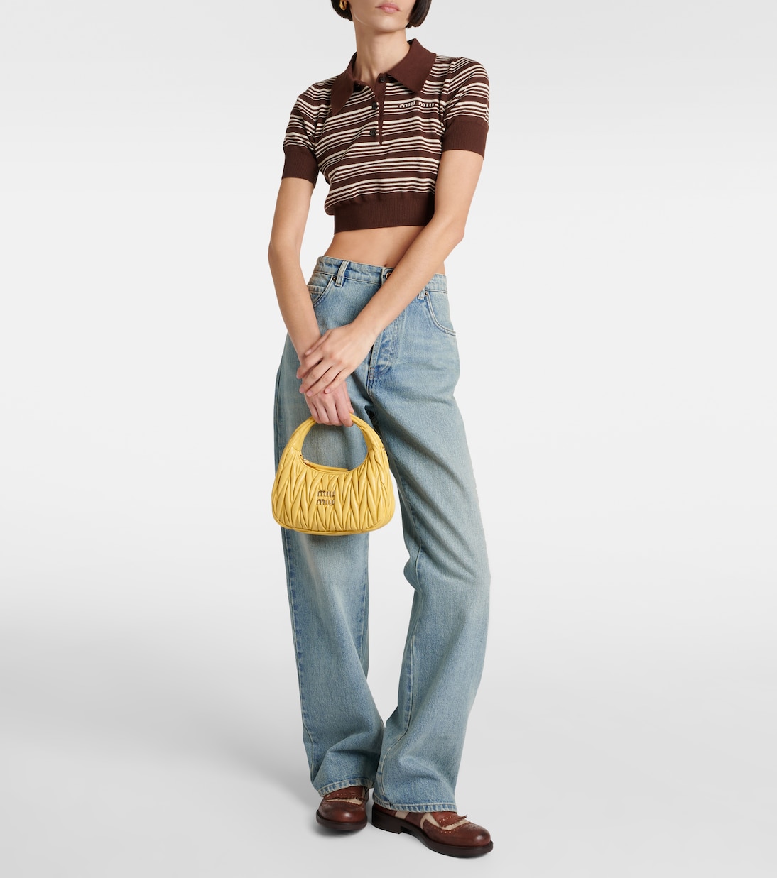 Sac Wander Small en cuir matelassé | Miu Miu