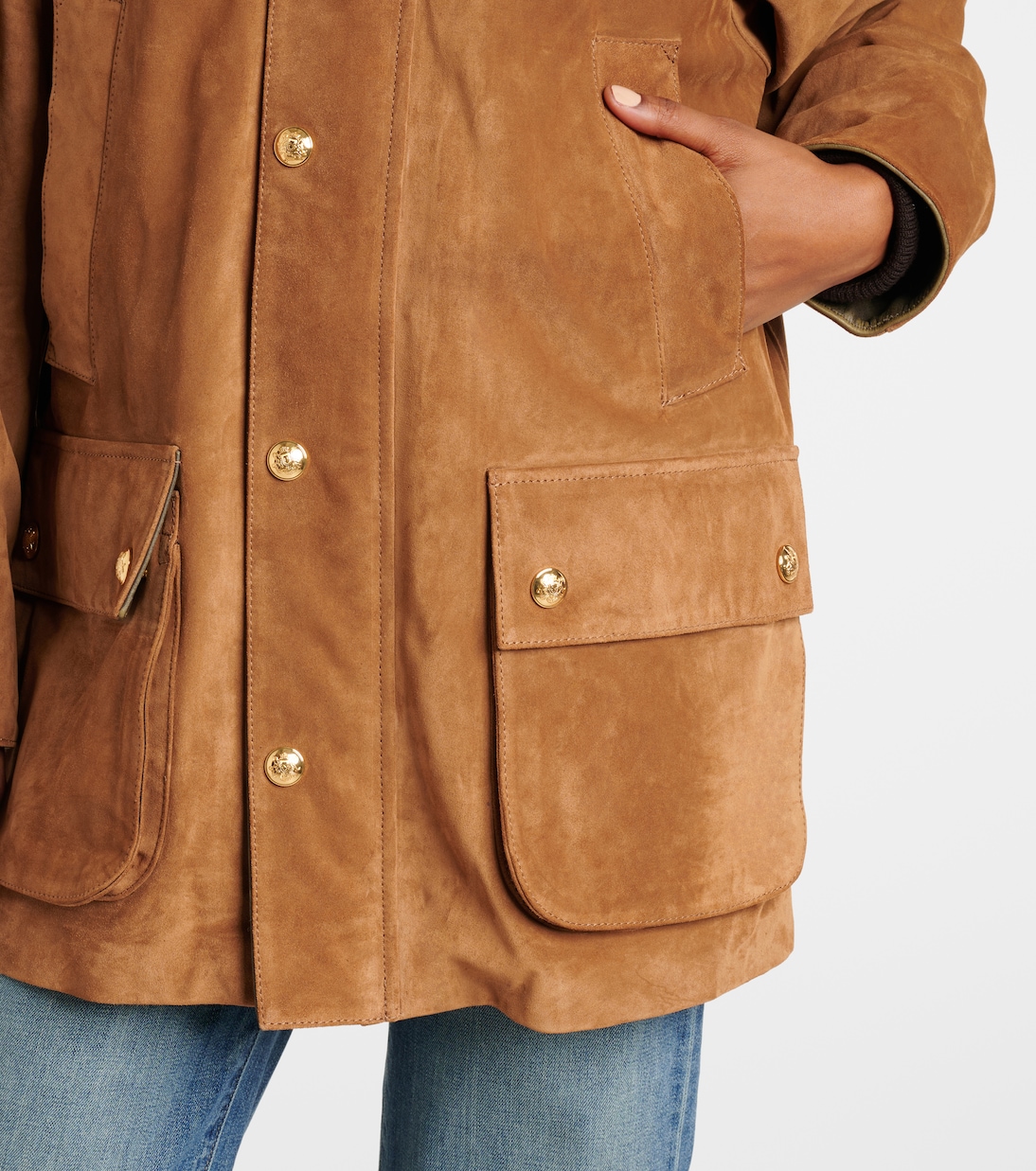Kedem leather-trimmed suede jacket | Nili Lotan