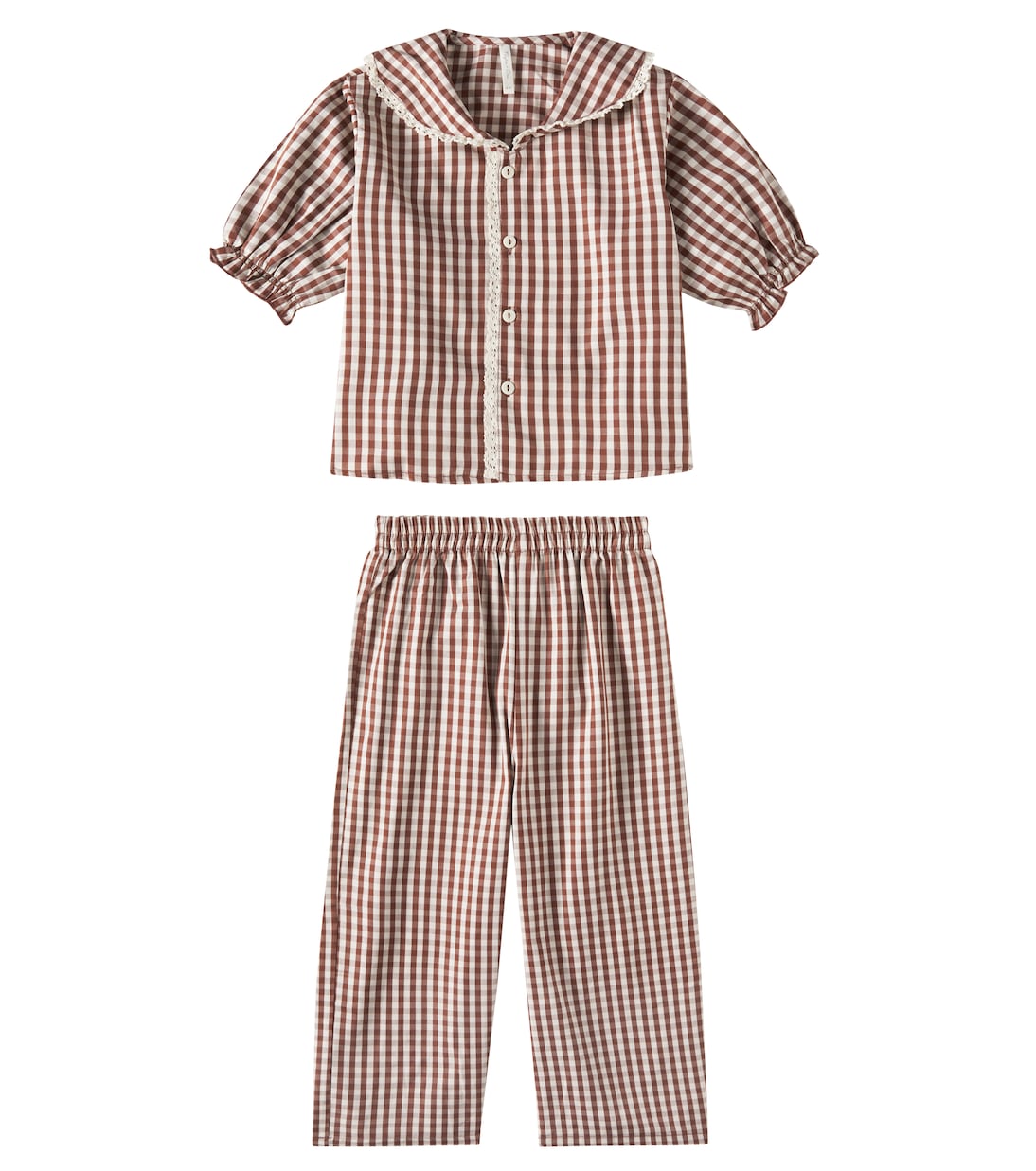 Gingham ruffled pajamas | Rylee + Cru
