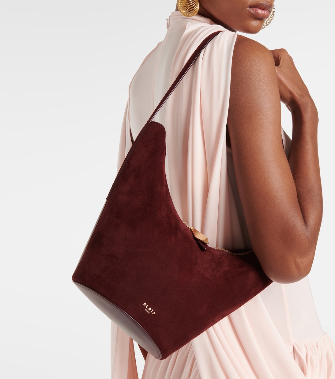 Secchiello Shape Small in suede e pelle | Alaïa