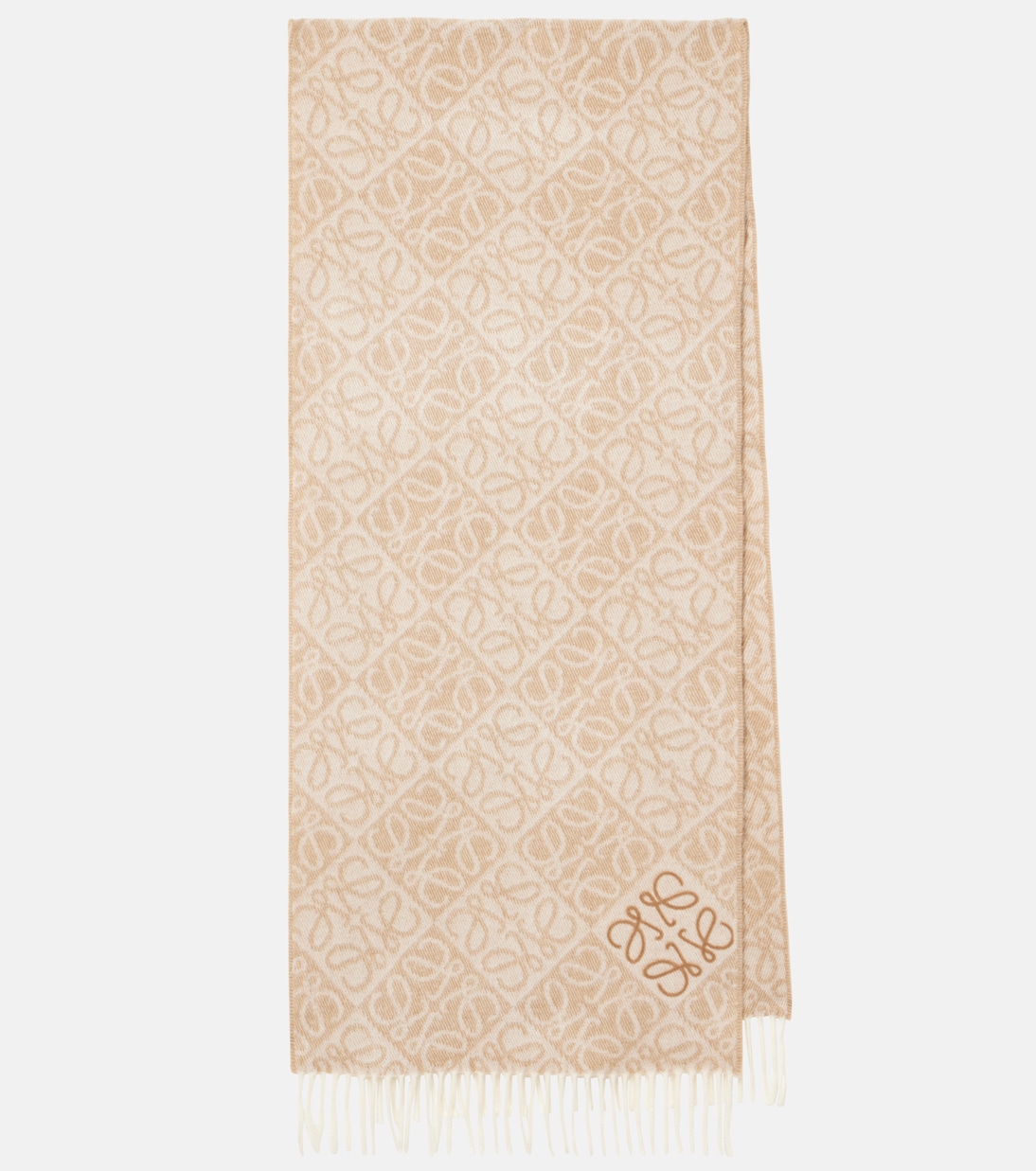 Sciarpa in lana e cashmere LOEWE con design anagrammato per stile giovane