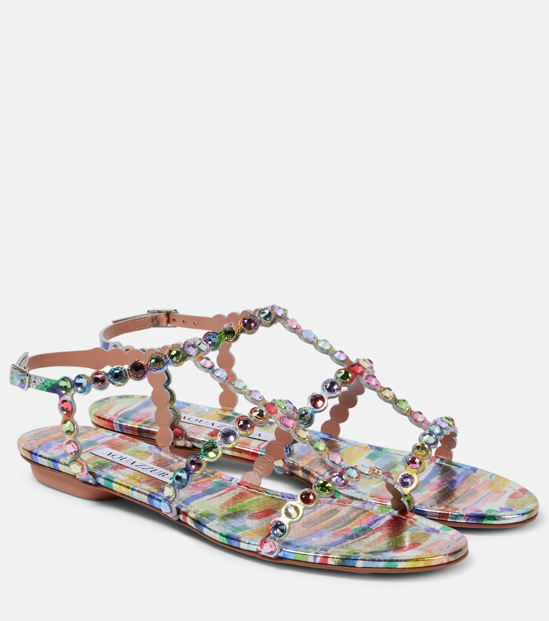 Sandalen Tequila aus Leder mit Kristallen | Aquazzura