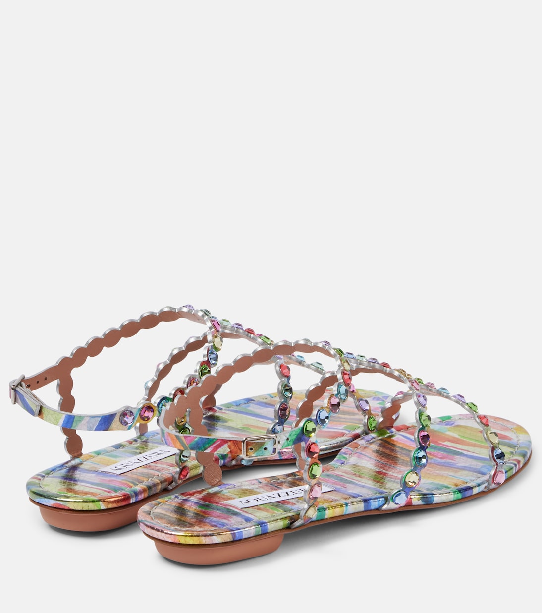 Sandalen Tequila aus Leder mit Kristallen | Aquazzura