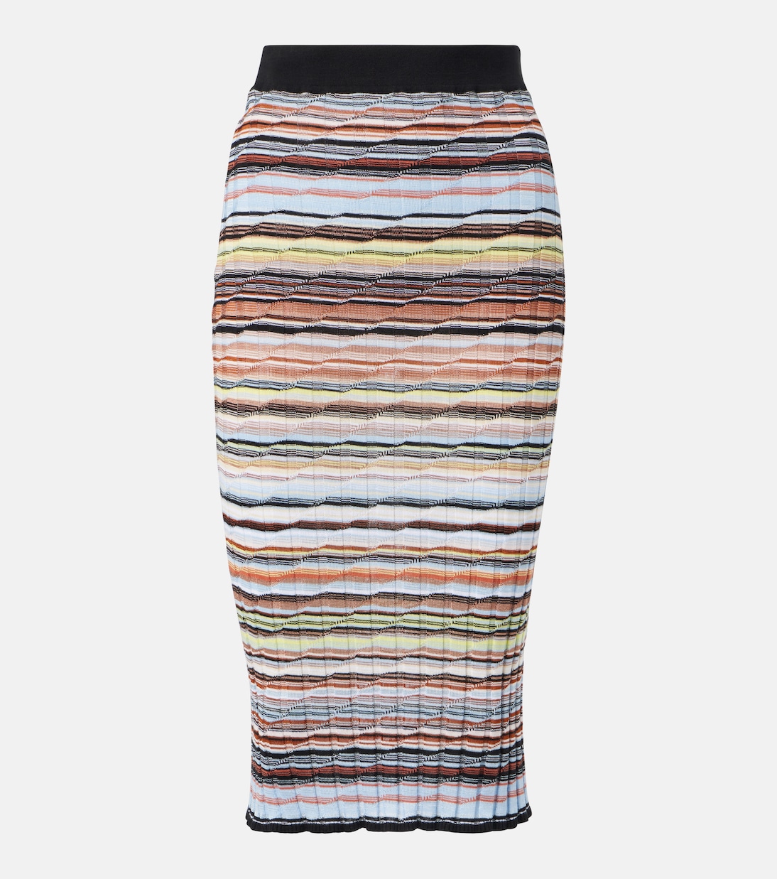 Falda midi de mezcla de algodón a rayas | Missoni
