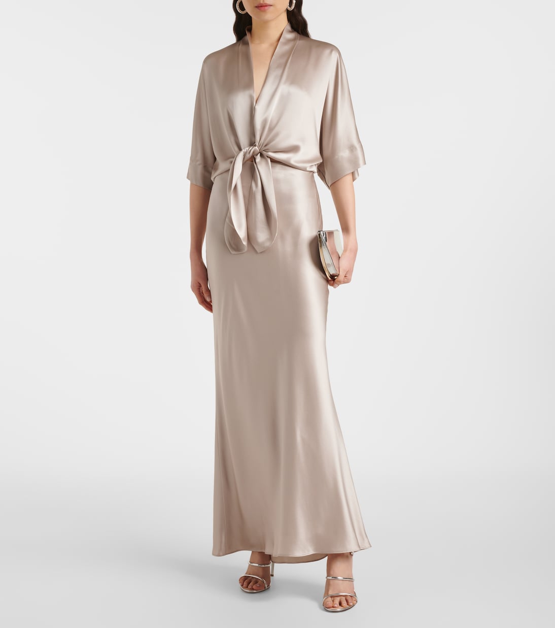 Blusa in raso di seta con ruches | The Sei